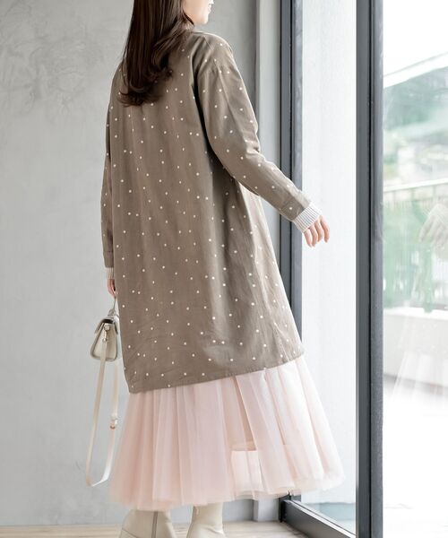 コットンコーデュロイバンドカラーシャツチュニック（シャツ/ブラウス