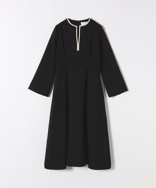 未使用タグ付 シップス ダブルクロス ウエストタックAラインワンピース ブラック WEB限定】SHIPS any: ダブルクロス ウエスト タック Aライン