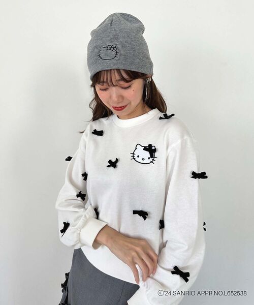 MAJESTIC LEGON（マジェスティックレゴン）の「ハローキティ メニーリボンスウェット（スウェット・レディース・グレー/オフホワイト・MEDIUM）」の20枚目の写真