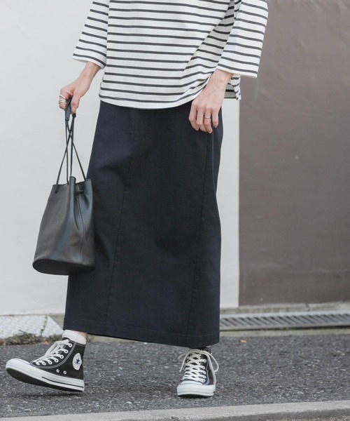 FORK&SPOON(フォークアンドスプーン)の「『セットアップ対応/イージーケア』FORK&SPOON ideal stretchストレートスカート(スカート・レディース・ネイビー/チェック・1/2)」の2枚目の写真