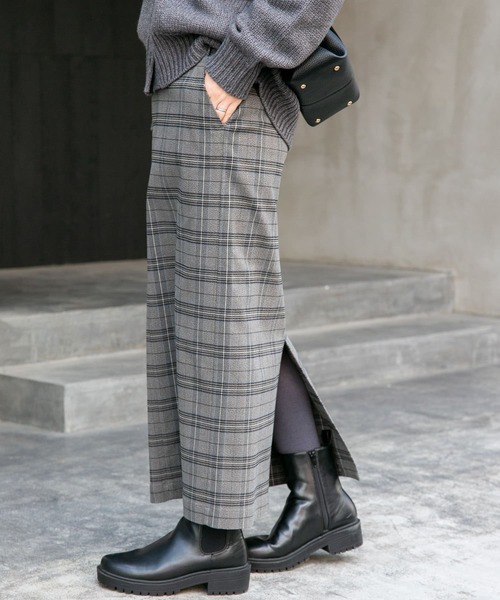 FORK&SPOON(フォークアンドスプーン)の「『セットアップ対応/イージーケア』FORK&SPOON ideal stretchストレートスカート(スカート・レディース・ネイビー/チェック・1/2)」の3枚目の写真