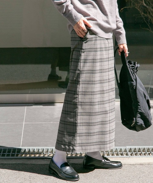 FORK&SPOON(フォークアンドスプーン)の「『セットアップ対応/イージーケア』FORK&SPOON ideal stretchストレートスカート(スカート・レディース・ネイビー/チェック・1/2)」の8枚目の写真