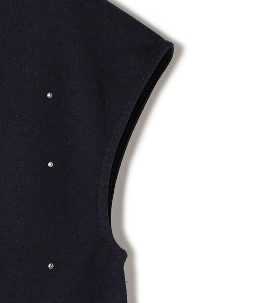 SHIPS Colors(シップス カラーズ)の「SHIPS Colors:〈手洗い可能〉ホットフィックス ミニ裏毛 トップス(Tシャツ/カットソー・レディース・オフホワイト/ネイビー・ONE SIZE)」の7枚目の写真