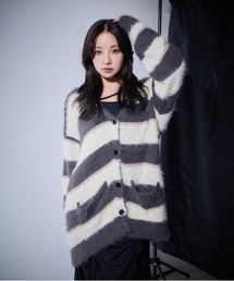 ANDGEEBEE | UNISEX ボーダーシャギーカーデ(カーディガン/ボレロ)