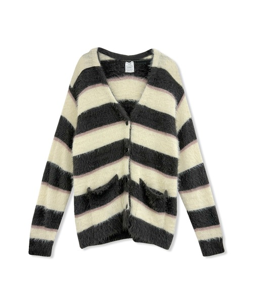 ANDGEEBEE（アンジービー）の「UNISEX ボーダーシャギーカーデ（カーディガン/ボレロ・レディース・ブルー/アイボリー・FREE）」の8枚目の写真