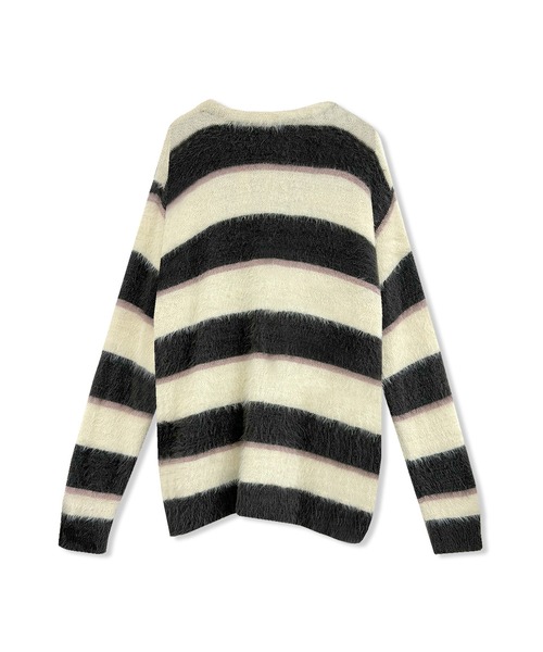 ANDGEEBEE（アンジービー）の「UNISEX ボーダーシャギーカーデ（カーディガン/ボレロ・レディース・ブルー/アイボリー・FREE）」の9枚目の写真