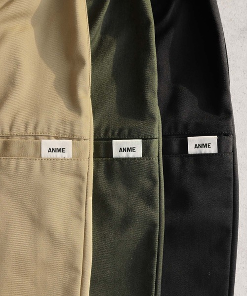 ANME（アンメ）の「TCツイル2タックテーパードロングパンツ（チノパンツ・レディース・ブラック/カーキ/ベージュ・M/L/XL/XXL）」の5枚目の写真