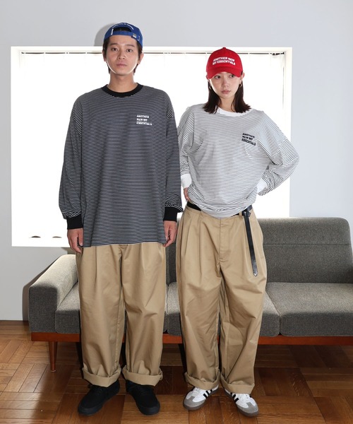 ANME（アンメ）の「TCツイル2タックテーパードロングパンツ（チノパンツ・レディース・ブラック/カーキ/ベージュ・M/L/XL/XXL）」の9枚目の写真