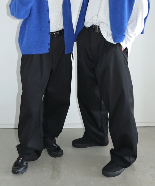 ANME（アンメ）の「TCツイル2タックテーパードロングパンツ（チノパンツ・レディース・ブラック/カーキ/ベージュ・M/L/XL/XXL）」の15枚目の写真