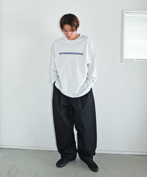 ANME（アンメ）の「TCツイル2タックテーパードロングパンツ（チノパンツ・レディース・ブラック/カーキ/ベージュ・M/L/XL/XXL）」の14枚目の写真
