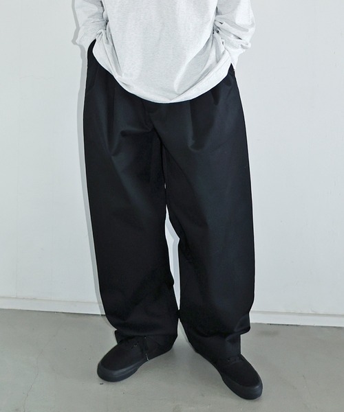 ANME（アンメ）の「TCツイル2タックテーパードロングパンツ（チノパンツ・レディース・ブラック/カーキ/ベージュ・M/L/XL/XXL）」の13枚目の写真