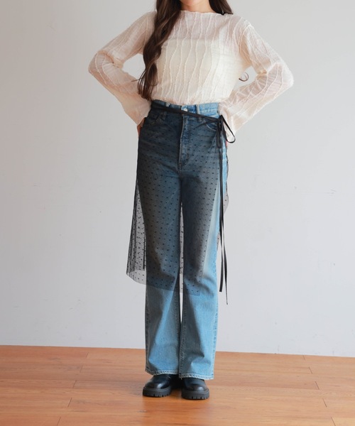 PURE BRIGHT（ピュアブライト）の「チュールレイヤード巻きスカート（スカート・レディース・ブラック/ホワイト・FREE）」の17枚目の写真