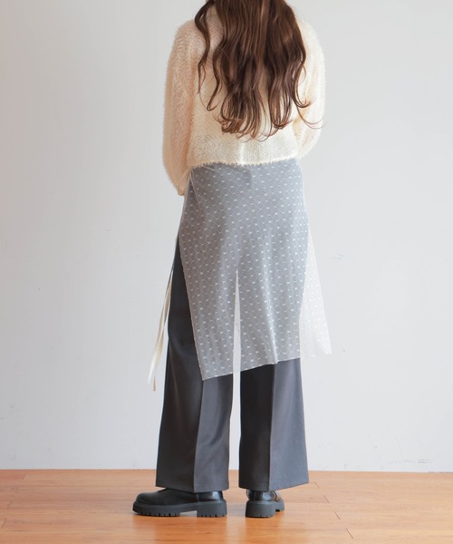 PURE BRIGHT（ピュアブライト）の「チュールレイヤード巻きスカート（スカート・レディース・ブラック/ホワイト・FREE）」の5枚目の写真