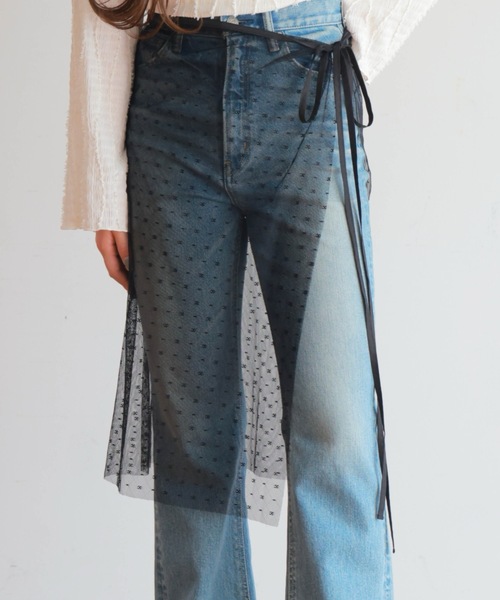 PURE BRIGHT（ピュアブライト）の「チュールレイヤード巻きスカート（スカート・レディース・ブラック/ホワイト・FREE）」の12枚目の写真