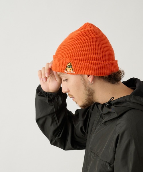 TOY　MACHINE（トイ　マシーン）の「TOY MACHINE/トイマシーン ビーニー TMC 2WAY ACRYLIC WAT 244045001（ニットキャップ/ビーニー・メンズ・オリーブ/グレー/オレンジ/ミント/ブラック・FREE）」の11枚目の写真