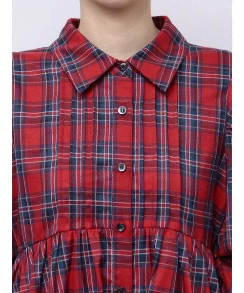 【セール】シャツカラーバルーンチェックミニワンピース（ワンピース）｜jouetie（ジュエティ）