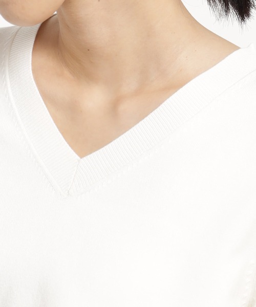 FOUND GOOD（ファウンドグッド）の「コンフォートVネックニットPO（ニット/セーター・レディース・ブラック/ホワイト系5/グレー系/ブルー系5/グリーン系2/ネイビー/ベージュ/レッド系8・L/M/S）」の10枚目の写真