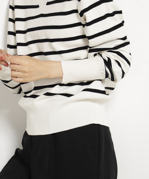 FOUND GOOD（ファウンドグッド）の「コンフォートVネックニットPO（ニット/セーター・レディース・ブラック/ホワイト系5/グレー系/ブルー系5/グリーン系2/ネイビー/ベージュ/レッド系8・L/M/S）」の19枚目の写真