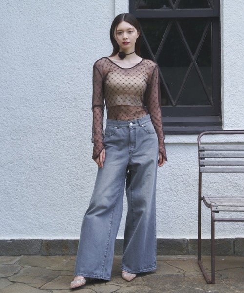 Luan（ルアン）の「【Luan】バックカットデニム（デニムパンツ・レディース・グレー/ブルー・1/0）」の3枚目の写真