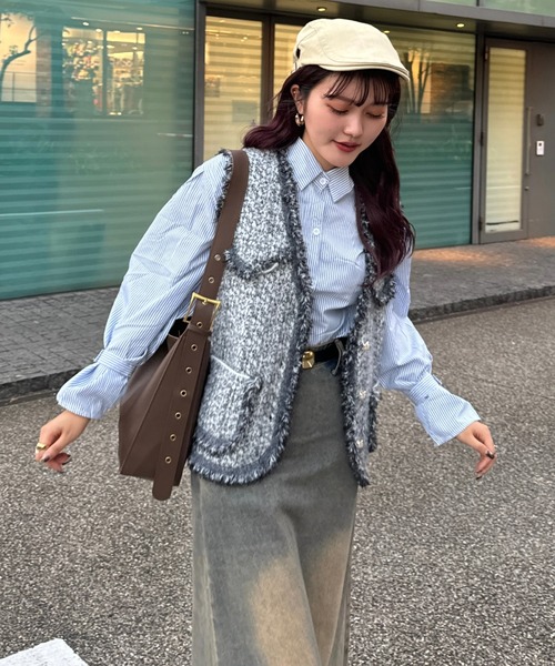 efill（エフィル）の「バルーン袖 の ストライプシャツ（シャツ/ブラウス・レディース・ブルー・FREE）」の3枚目の写真