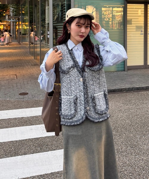 efill（エフィル）の「バルーン袖 の ストライプシャツ（シャツ/ブラウス・レディース・ブルー・FREE）」の7枚目の写真