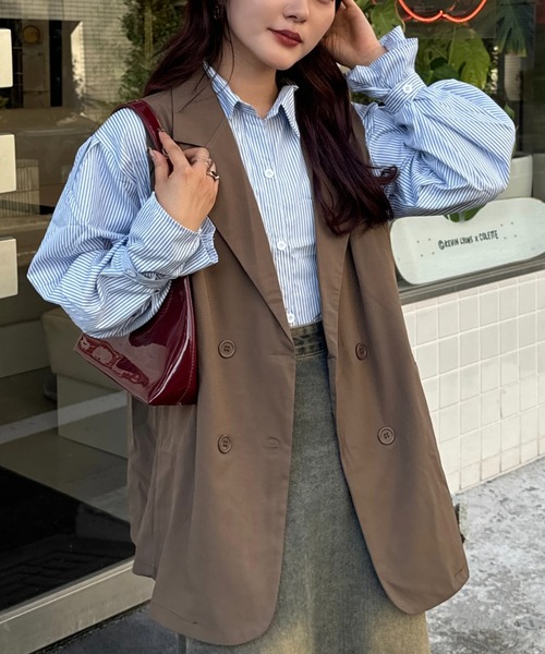 efill（エフィル）の「バルーン袖 の ストライプシャツ（シャツ/ブラウス・レディース・ブルー・FREE）」の8枚目の写真