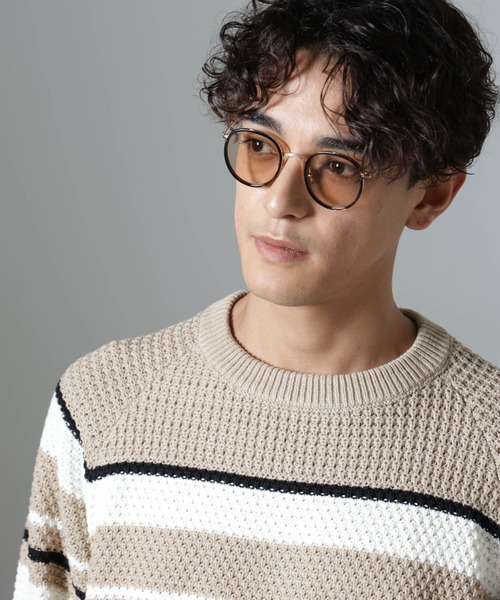 NANO universe（ナノユニバース）の「アイウェア/ボストン型 コンビネーションメタルフレーム（サングラス・メンズ・ブルー/ブラウン・FREE）」の2枚目の写真