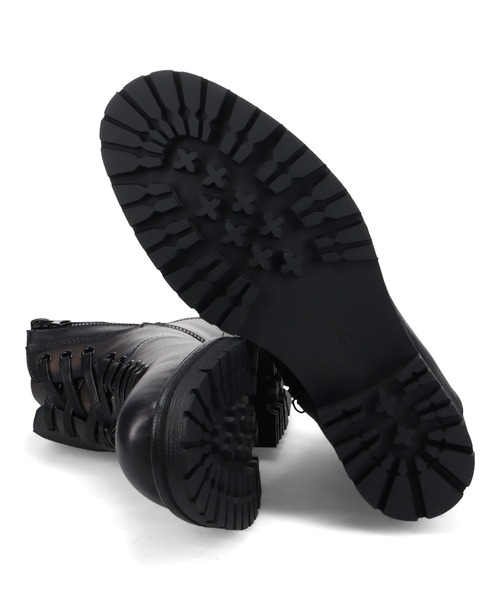 whoop-de-doo（フープディドゥ）の「クラストレザーレースアップブーツ whoop-de-doo/フープディドゥ（ブーツ・メンズ・ネイビー/ブラック×ブラック・44/41/42/43/40）」の8枚目の写真