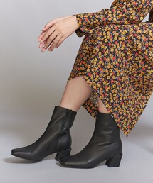 BEAUTY&YOUTH UNITED ARROWS | レザー スクエアトゥショートブーツ(ブーツ)