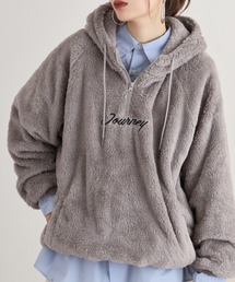 Double face boa half ZIP pullover hoodie / ダブルフェイス ボアハーフZIPプルオーバーパーカー unisex