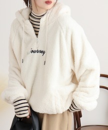 Double face boa half ZIP pullover hoodie / ダブルフェイス ボアハーフZIPプルオーバーパーカー unisex