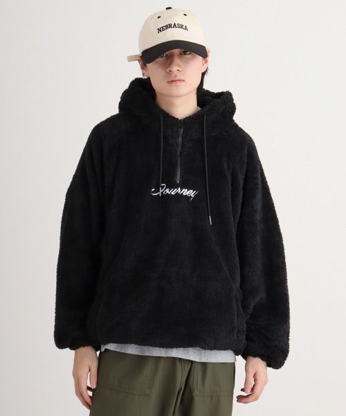 FUNALIVE（ファンアライブ）の「Double face boa half ZIP pullover hoodie / ダブルフェイス ボアハーフZIPプルオーバーパーカー unisex（パーカー・メンズ・グレー/ブラック/ブルーグリーン/ホワイト・M/L）」の17枚目の写真