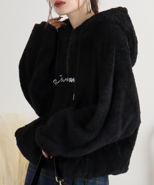 FUNALIVE（ファンアライブ）の「Double face boa half ZIP pullover hoodie / ダブルフェイス ボアハーフZIPプルオーバーパーカー unisex（パーカー・メンズ・グレー/ブラック/ブルーグリーン/ホワイト・M/L）」の15枚目の写真