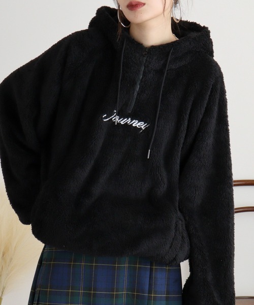 FUNALIVE（ファンアライブ）の「Double face boa half ZIP pullover hoodie / ダブルフェイス ボアハーフZIPプルオーバーパーカー unisex（パーカー・メンズ・グレー/ブラック/ブルーグリーン/ホワイト・M/L）」の14枚目の写真