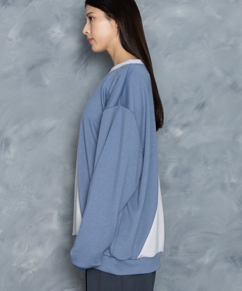 Starting Over(スターティングオーバー)の「cardboard knit switching crew neck cutsew/ダンボールニット 切り替え クルーネック カットソー(スウェット・メンズ・ホワイト/ブラック/サックスブルー/チャコールグレー・M/L/XL)」の20枚目の写真