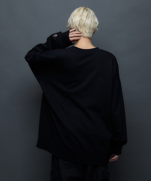 JEANS MATE(ジーンズメイト)の「【SAVIER/サビアー】WALKING DONUTSコラボ / 前面プリント ビッグシルエット スウェットトレーナー ワンポイント刺繍 ブランドロゴ(スウェット・メンズ・杢グレー/ブラック・MEDIUM/LARGE)」の5枚目の写真