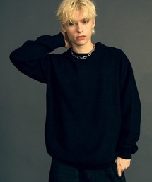 Loose silhouette crew neck knit sweater / ルーズシルエットクルーネックニットセーター