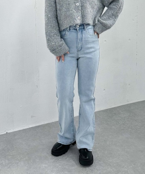 archives（アルシーヴ）の「タイトフレアデニム（デニムパンツ・レディース・グレー/ブルー・SMALL/MEDIUM）」の14枚目の写真