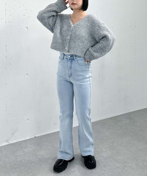 archives（アルシーヴ）の「タイトフレアデニム（デニムパンツ・レディース・グレー/ブルー・SMALL/MEDIUM）」の17枚目の写真