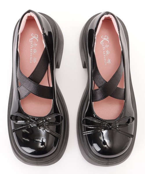 セール】クロス ストラップ 厚底 リボン パンプス（パンプス）｜Lace