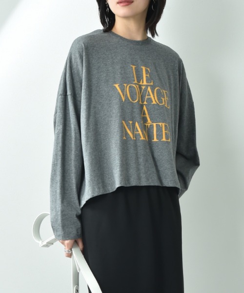 INTERPLANET（インタープラネット）の「ビッグシルエットロゴ長袖Ｔ（Tシャツ/カットソー・レディース・サックスブルー/グレー/アイボリー・FREE）」の2枚目の写真