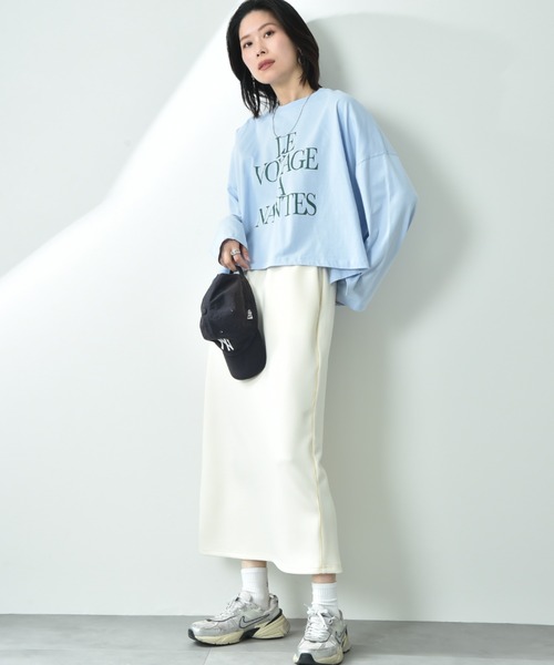 INTERPLANET（インタープラネット）の「ビッグシルエットロゴ長袖Ｔ（Tシャツ/カットソー・レディース・サックスブルー/グレー/アイボリー・FREE）」の15枚目の写真