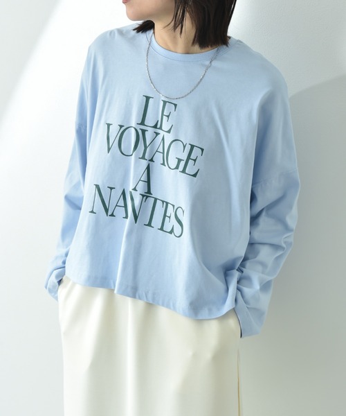 INTERPLANET（インタープラネット）の「ビッグシルエットロゴ長袖Ｔ（Tシャツ/カットソー・レディース・サックスブルー/グレー/アイボリー・FREE）」の14枚目の写真