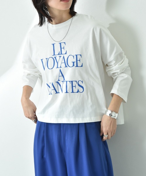 INTERPLANET（インタープラネット）の「ビッグシルエットロゴ長袖Ｔ（Tシャツ/カットソー・レディース・サックスブルー/グレー/アイボリー・FREE）」の18枚目の写真