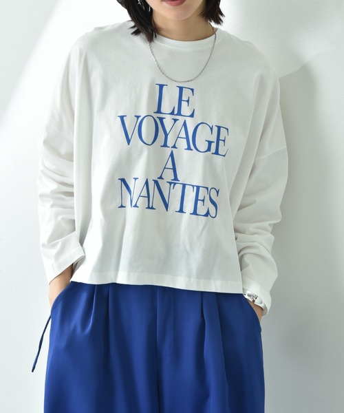 INTERPLANET（インタープラネット）の「ビッグシルエットロゴ長袖Ｔ（Tシャツ/カットソー・レディース・サックスブルー/グレー/アイボリー・FREE）」の22枚目の写真