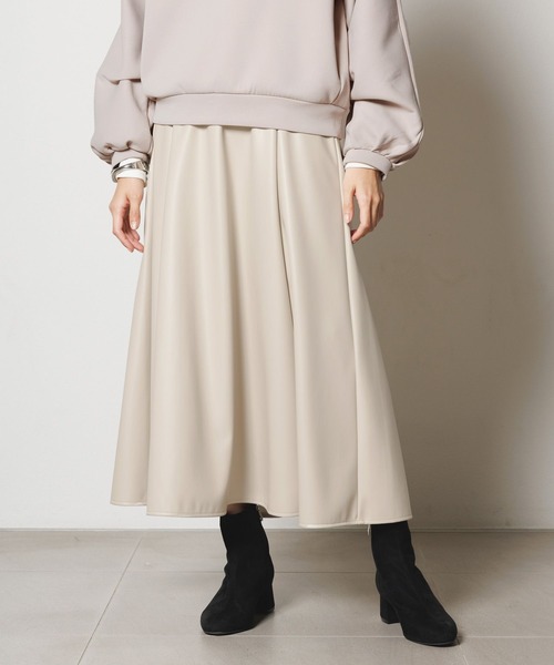 セール】レザーライクフレアスカート/200959（スカート）｜Elura