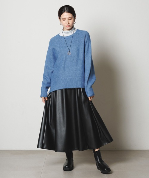 セール】レザーライクフレアスカート/200959（スカート）｜Elura