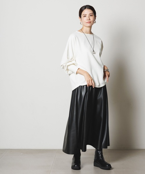 セール】レザーライクフレアスカート/200959（スカート）｜Elura