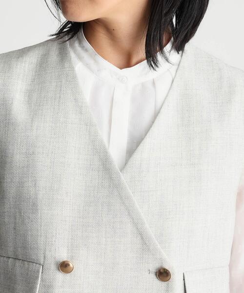 THE SHOP TK (ザ ショップ ティーケー )の「◆【セットアップ可/ONOFF活躍】カルゼショートジレ/洗える(ベスト・レディース・ナチュラル/ネイビー・12/13)」の17枚目の写真