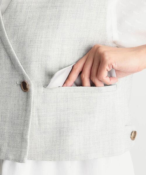 THE SHOP TK (ザ ショップ ティーケー )の「◆【セットアップ可/ONOFF活躍】カルゼショートジレ/洗える(ベスト・レディース・ナチュラル/ネイビー・12/13)」の20枚目の写真
